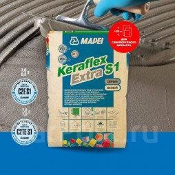Клей для плитки Mapei (Мапей) Keraflex Extra S1 серый 25 кг