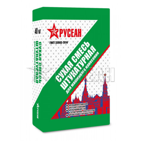 Штукатурная сухая смесь для машинного нанесения Русеан 40 кг