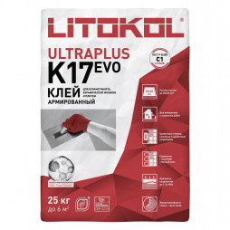 Клей для плитки и керамогранита Литокол К17 (класс С1) 25кг