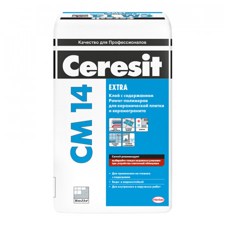 Клей для керамической плитки и керамогранита Ceresit CM 14 Extra 25 кг