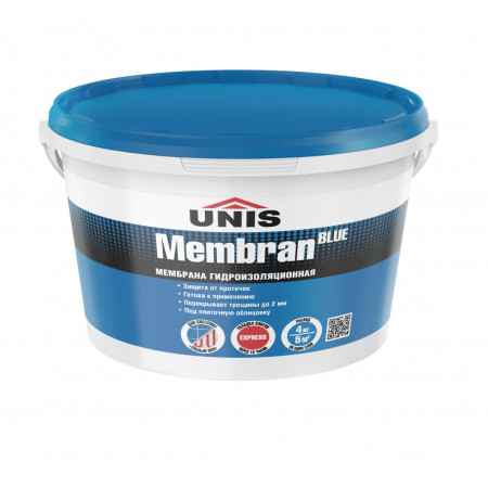 Эластичная полимерная гидроизоляция UNIS (Юнис) BLUE MEMBRAN 4 кг