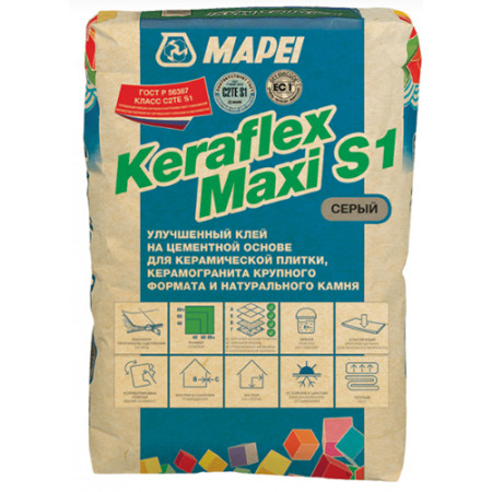 Плиточный клей Mapei Keraflex Maxi S1 серый 25 кг