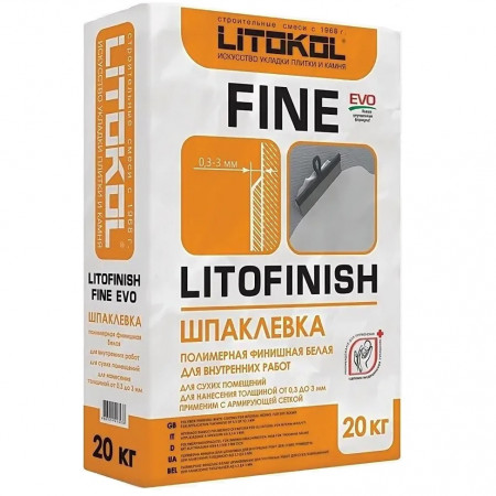 Шпатлевка финишная Литокол LITOFINISH FINE 20кг Шпатлевка финишная Литокол LITOFINISH FINE 20кг